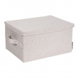 Opbevaringskasse med fast låg 26L, Bigso, Beige