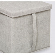 Boks i stof med låg, ORGA STORAGE BOX CUBE, 31 x 31 x H 31 cm, Beige-Grå