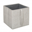 Boks i stof med låg, ORGA STORAGE BOX CUBE, 31 x 31 x H 31 cm, Beige-Grå