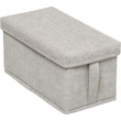 Opbevaringsboks i stof med låg, ORGA STORAGE BOX SMALL, 31 x 15 x H 15 cm, Beige-Grå