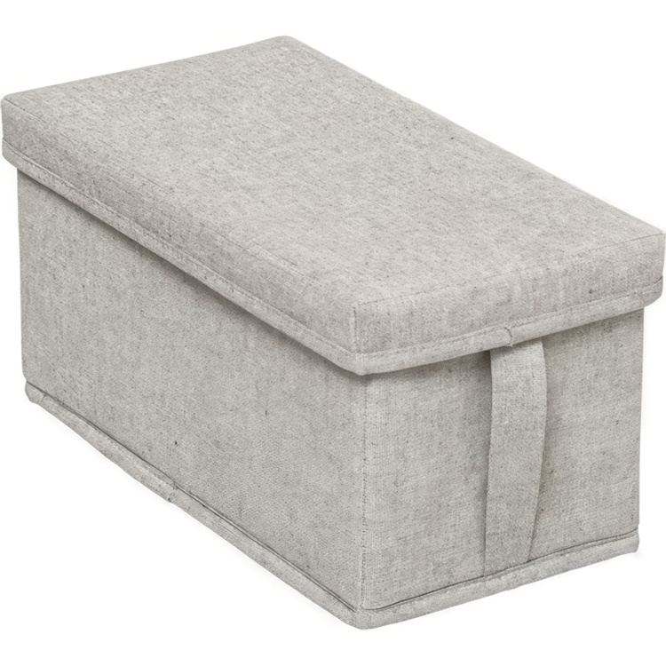 Opbevaringsboks i stof med låg, ORGA STORAGE BOX SMALL, 31 x 15 x H 15 cm, Beige-Grå i gruppen Opbevaring / Garderobeopbevaring hos SmartaSaker.se (40229)
