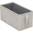 Opbevaringsboks i stof med låg, ORGA STORAGE BOX SMALL, 31 x 15 x H 15 cm, Beige-Grå