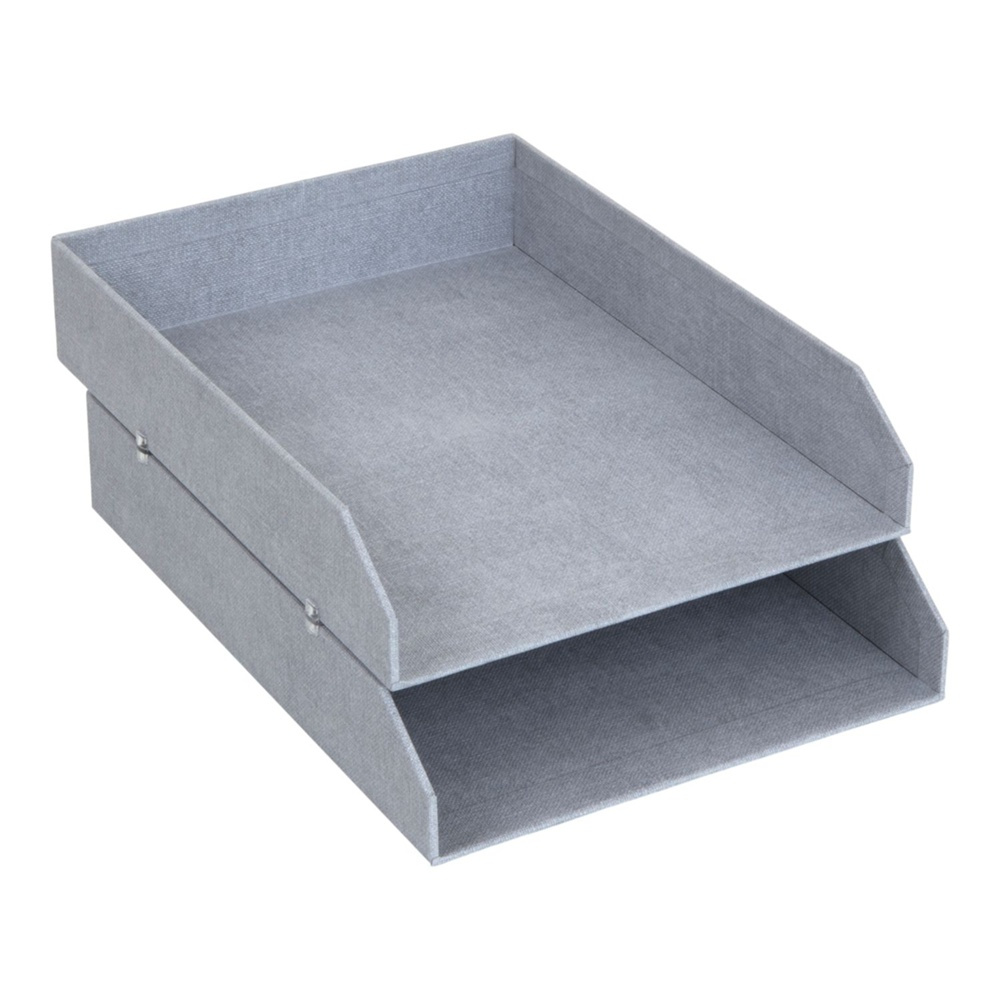 Brevbakke i canvas med 2 rum, Håkan canvas, Bigso, Lysegrå i gruppen Opbevaring / Kontorartikler hos SmartaSaker.se (40231-ash-grey)