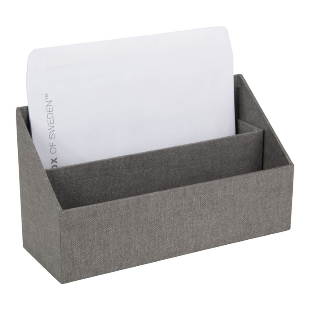 Brevholder, Canvas Laminat, GEORGE, 25,5 x 10 x H14,5 cm, Grå i gruppen Opbevaring / Kontorartikler hos SmartaSaker.se (40234)