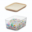 Opbevaringsboks med trælåg 0,8L, iDesign