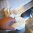 Opvaskemiddelpumpe og opbevaringsholder, Bosign, Hvid