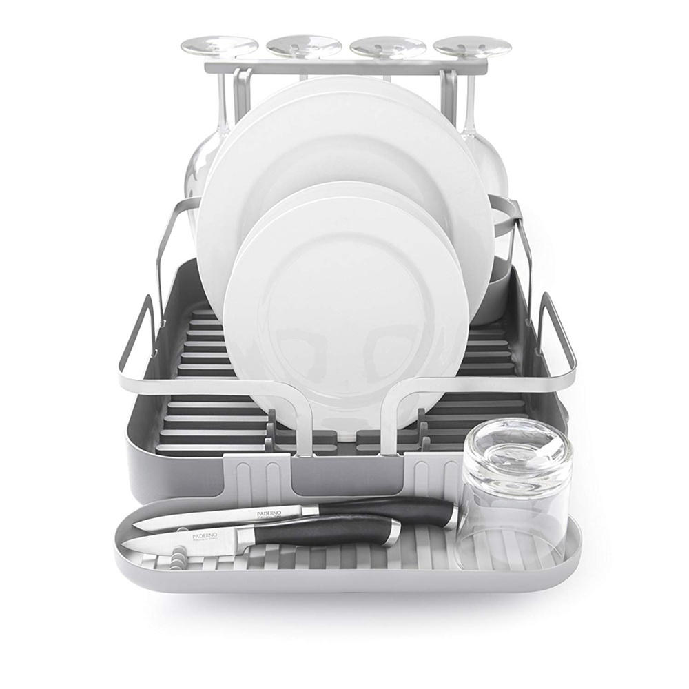 Opvaskestativ med vinglasholder, HOLSTER DISH RACK, 42 x 34,5 x H15 cm, Umbra i gruppen Opbevaring / Køkkenopbevaring / Vaskestativ og vaskebænk hos SmartaSaker.se (40450)