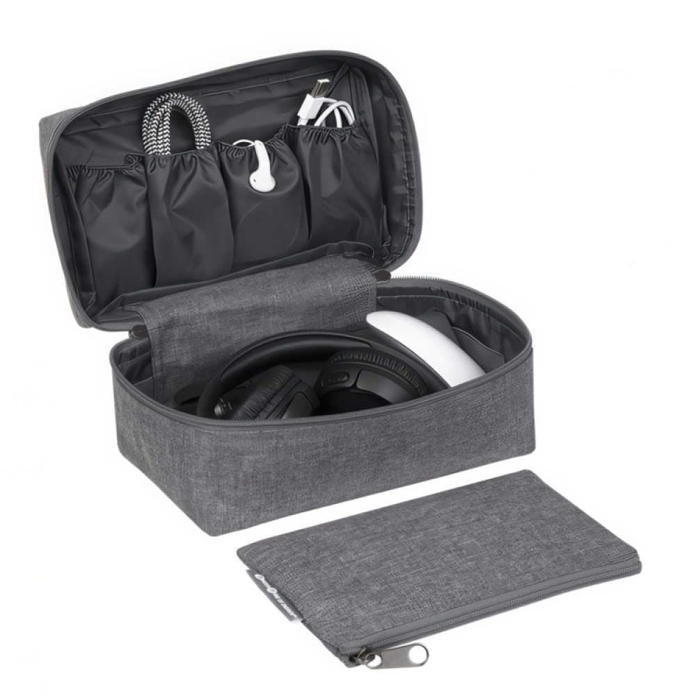Etui til tilbehør med ekstra etui, BIGSO ACCESSORIES ORGANIZER, Grå i gruppen Opbevaring / Badeværelsesopbevaring / Makeupopbevaring hos SmartaSaker.se (40607)