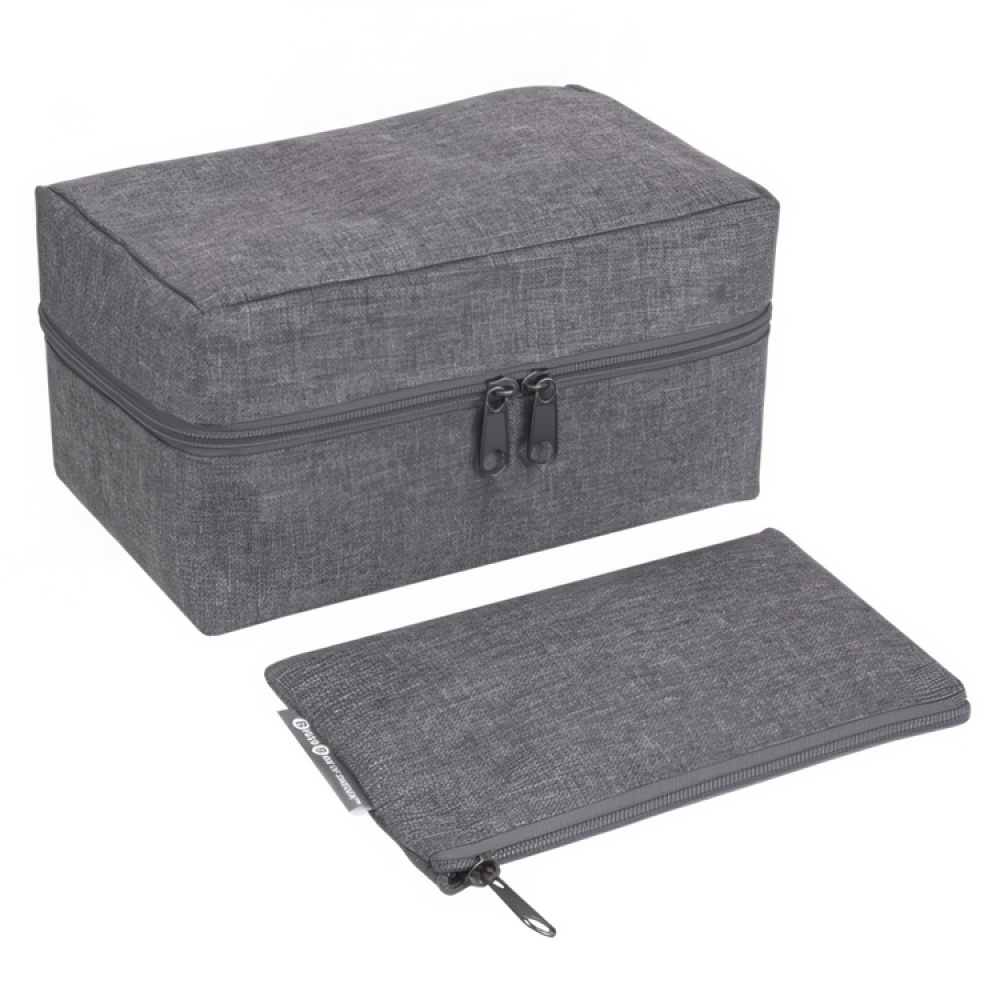 Etui til tilbehør med ekstra etui, BIGSO ACCESSORIES ORGANIZER, Grå i gruppen Opbevaring / Badeværelsesopbevaring / Makeupopbevaring hos SmartaSaker.se (40607)