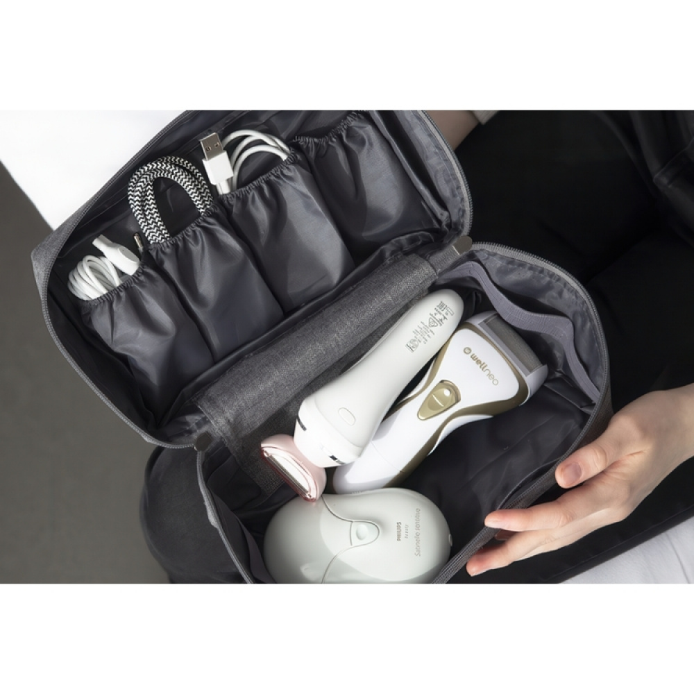 Etui til tilbehør med ekstra etui, BIGSO ACCESSORIES ORGANIZER, Grå i gruppen Opbevaring / Badeværelsesopbevaring / Makeupopbevaring hos SmartaSaker.se (40607)