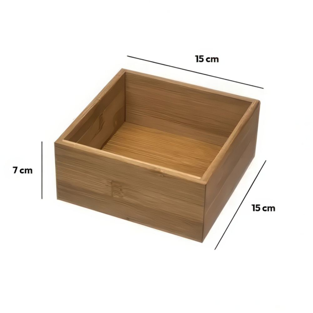 Skuffeindsats i bambus, 15x15 cm i gruppen Opbevaring / Opbevaringskasser / Småopbevaring hos SmartaSaker.se (40668)