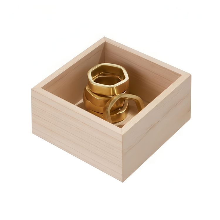 Skuffeindsats i træ, 12,7x12,7 cm, iDesign i gruppen Opbevaring / Køkkenopbevaring / Opbevaringsbeholdere hos SmartaSaker.se (40684)