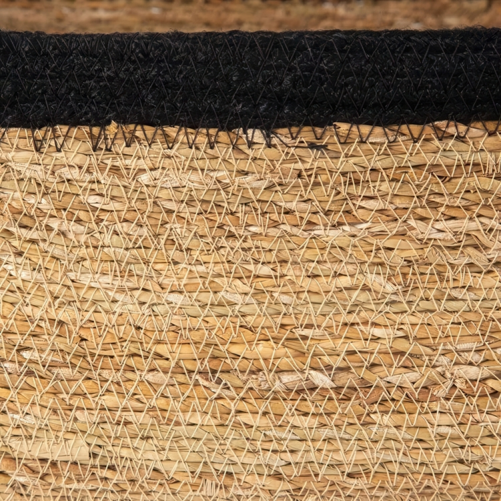 Opbevaringskurv af søgræs og jute, MEDIUM PANIER DE RANGEMENT, 29 x 20 x H 15 cm, Natur / Sort i gruppen Opbevaring / Garderobeopbevaring hos SmartaSaker.se (40735)
