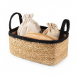 Opbevaringskurv af søgræs og jute, SMALL PANIER DE RANGEMENT, 24 x 15 x H 12 cm, Natur / Sort