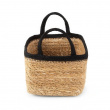Opbevaringskurv af søgræs og jute, SMALL PANIER DE RANGEMENT, 24 x 15 x H 12 cm, Natur / Sort