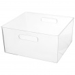 Opbevaringsboks i klar plast, SELENA LARGE STORAGE BASKET, 31 x 31 x H 15 cm, Klar