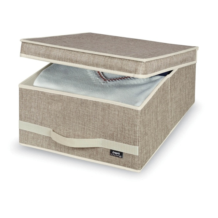 Opbevaringskasse i stof, 45x35x18 cm, Sand i gruppen Opbevaring / Garderobeopbevaring hos SmartaSaker.se (40803)