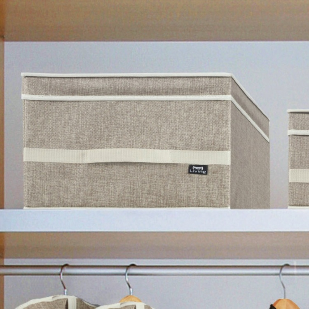 Opbevaringskasse i stof, 50x38x24 cm, Sand i gruppen Opbevaring / Opbevaringskasser hos SmartaSaker.se (40805)