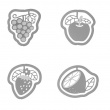 Clips formet som frugter E-CLIPS - FRUIT, 16 stk., Midori, Sølv