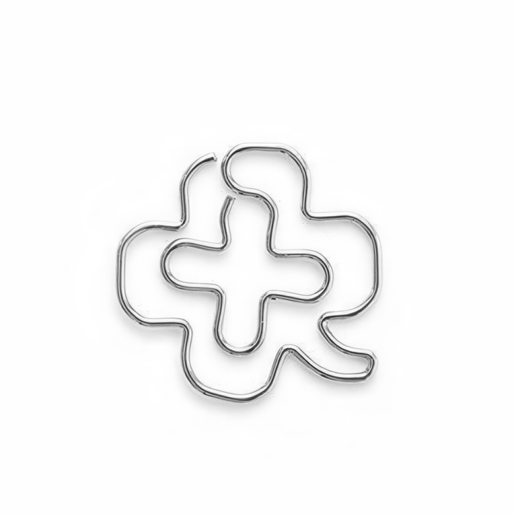 Clips, firkløver, 30 stk., D-CLIPS CLOVER, grøn / sølv i gruppen Opbevaring / Kontorartikler hos SmartaSaker.se (41001)