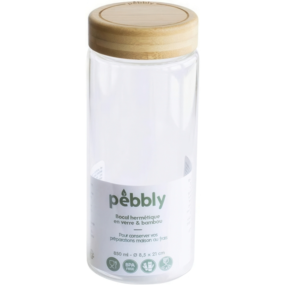 Glaskrukke med bambuslåg 0,85 L, Pebbly i gruppen Opbevaring / Køkkenopbevaring / Madkasser hos SmartaSaker.se (41022)