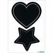 Tavle-etiketter, HERMA LARGE HEART / STAR, 4 stk., Sorte