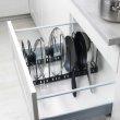 Justerbar opbevaring til stegepander, 30-57 cm