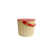 Spand med låg 8L, Omnioutil, Beige/Rød