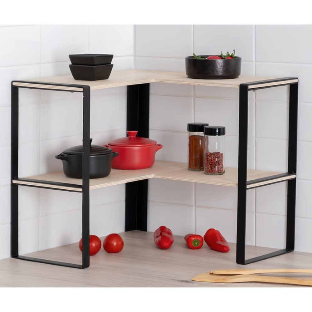 Hjørnehylde 2 niveauer, 40x40x35 cm i gruppen Opbevaring / Køkkenopbevaring / Organiser køkkenskabe hos SmartaSaker.se (41168)