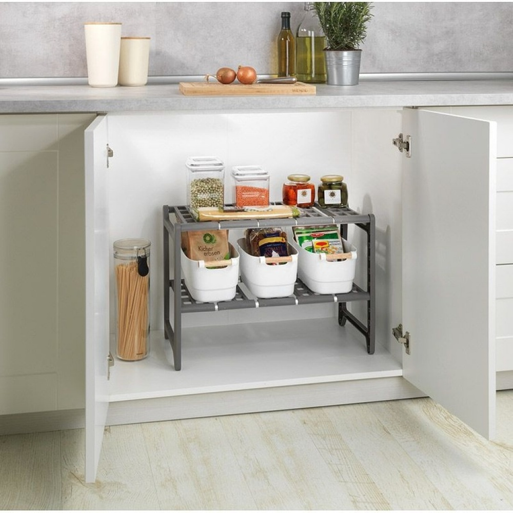 Justerbar opbevaringshylde under vask, 45-80 cm i gruppen Opbevaring / Køkkenopbevaring / Organiser køkkenskabe / Under vask opbevaring hos SmartaSaker.se (41174)