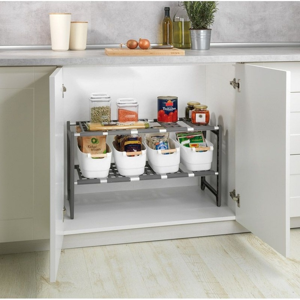 Justerbar opbevaringshylde under vask, 45-80 cm i gruppen Opbevaring / Køkkenopbevaring / Organiser køkkenskabe / Under vask opbevaring hos SmartaSaker.se (41174)
