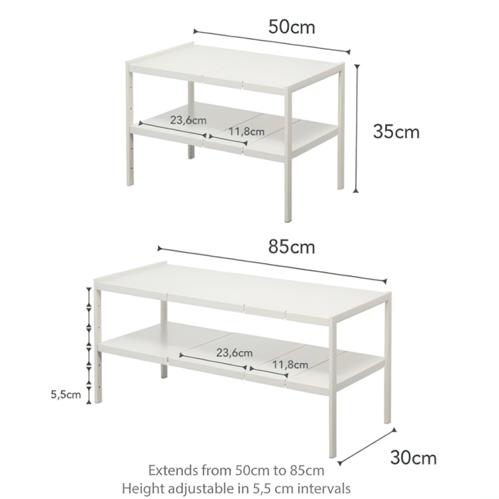 Justerbar opbevaringshylde under vask, 50-85 cm, Yamazaki i gruppen Opbevaring / Køkkenopbevaring / Organiser køkkenskabe hos SmartaSaker.se (41182)