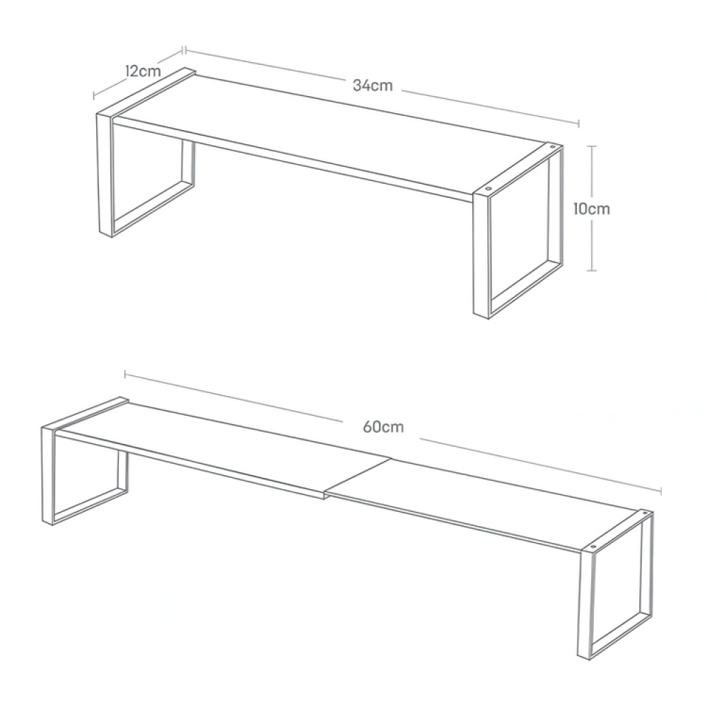 Justerbar indsatshylde i metal, 34-60 cm, Yamazaki i gruppen Opbevaring / Hallopbevaring hos SmartaSaker.se (41186)