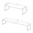 Justerbar indsatshylde i metal, 34-60 cm, Yamazaki