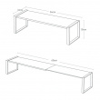 Justerbar indsatshylde i metal, 34-60 cm, Yamazaki