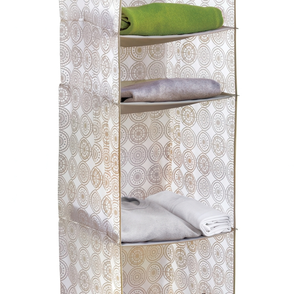 Hængende garderobe 4 rum, hvid/beige i gruppen Opbevaring / Soveværelsesopbevaring / Tøjspidser hos SmartaSaker.se (41275)