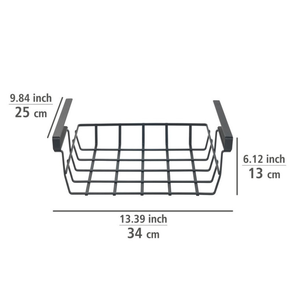 Hængekurv i metal, 34x25x13 cm i gruppen Opbevaring / Køkkenopbevaring / Organiser køkkenskabe / Under hylde-opbevaring hos SmartaSaker.se (41313)