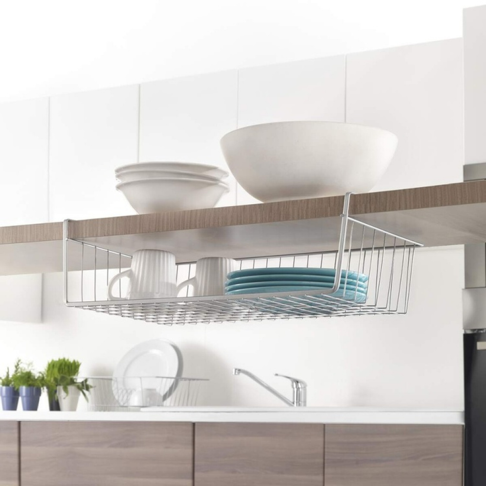 Hængende opbevaringskurv, 50 cm, Metaltex, Sølv i gruppen Opbevaring / Køkkenopbevaring / Organiser køkkenskabe / Under hylde-opbevaring hos SmartaSaker.se (41318)