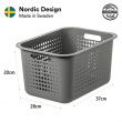 Opbevaringskurv i genbrugsplast 13L, SmartStore, Grå