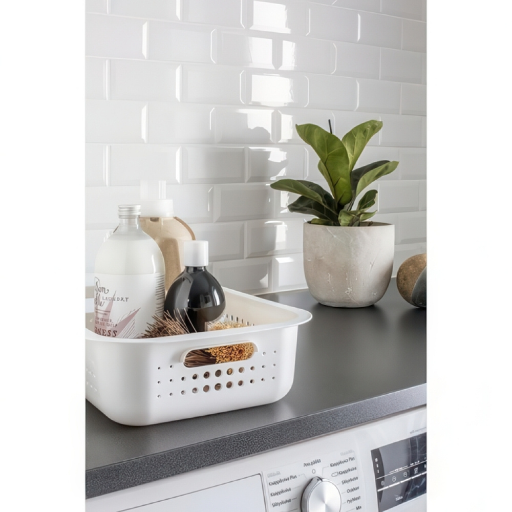 Opbevaringskurv i genbrugsplast 6L, SmartStore, Hvid i gruppen Opbevaring / Lager- og garageopbevaring / Kurve og spande hos SmartaSaker.se (41469)