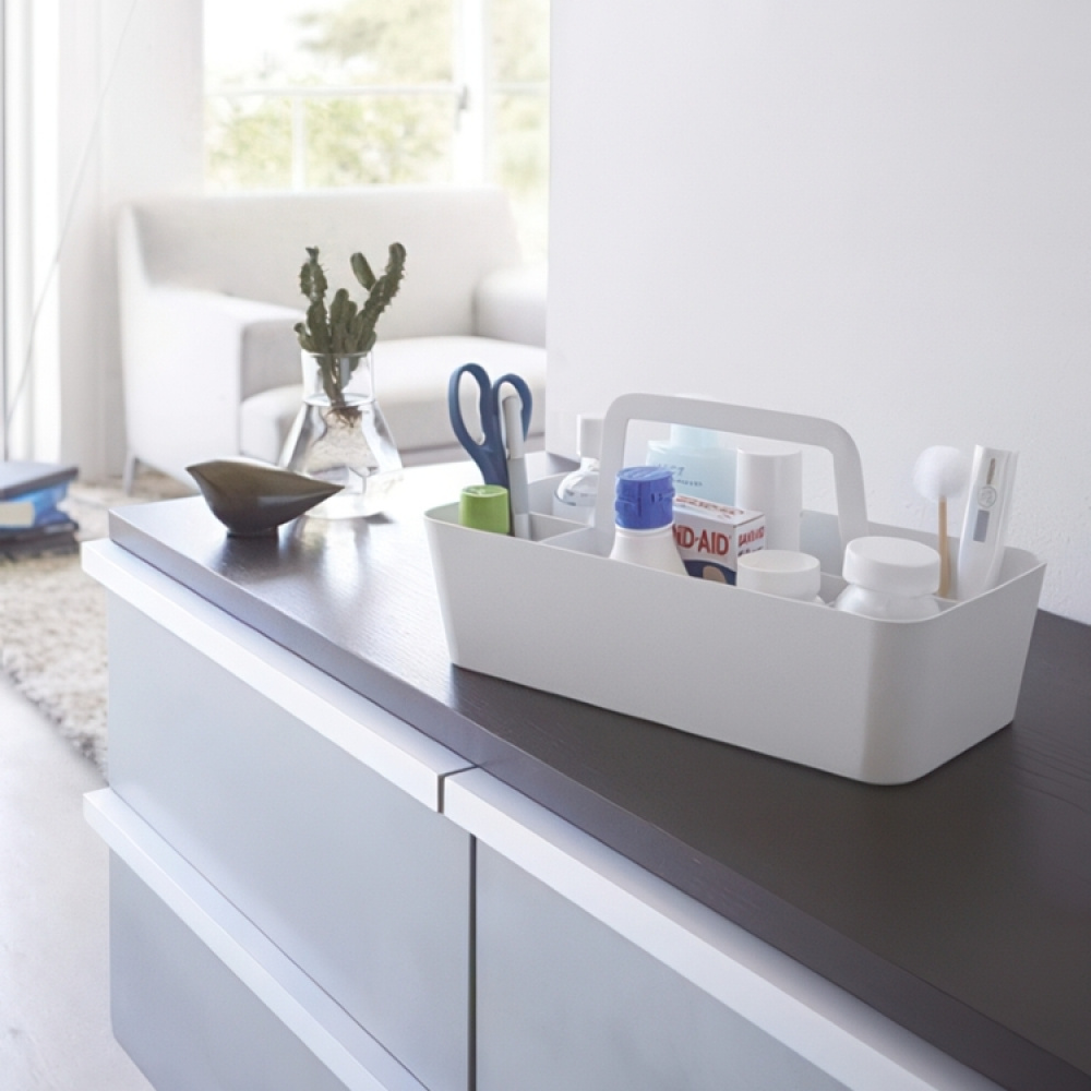 Kurv i metal, TOWER TOOL BOX, 30 x 15 x H 15 cm, Yamazaki, Hvid i gruppen Opbevaring / Rengøringsopbevaring og affaldssortering / Rengøringskurve hos SmartaSaker.se (41485)