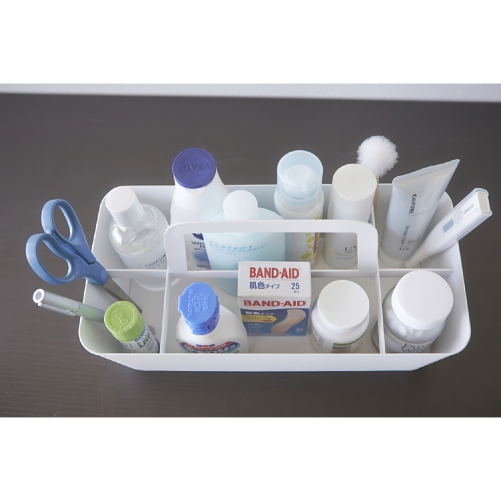 Kurv i metal, TOWER TOOL BOX, 30 x 15 x H 15 cm, Yamazaki, Hvid i gruppen Opbevaring / Rengøringsopbevaring og affaldssortering / Rengøringskurve hos SmartaSaker.se (41485)