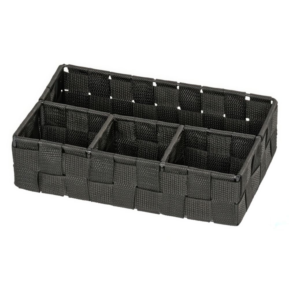 Kurv med 4 rum, ADRIA, Lille, 17 x 26 x H6,5 cm, sort i gruppen Opbevaring / Rengøringsopbevaring og affaldssortering / Rengøringskurve hos SmartaSaker.se (41487)