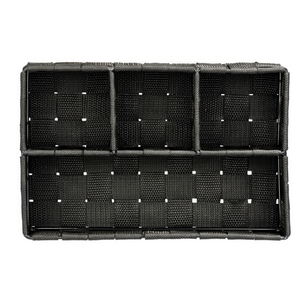Kurv med 4 rum, ADRIA, Lille, 17 x 26 x H6,5 cm, sort i gruppen Opbevaring / Rengøringsopbevaring og affaldssortering / Rengøringskurve hos SmartaSaker.se (41487)