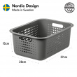 Opbevaringskurv i genbrugsplast 10L, SmartStore, Lysegrå