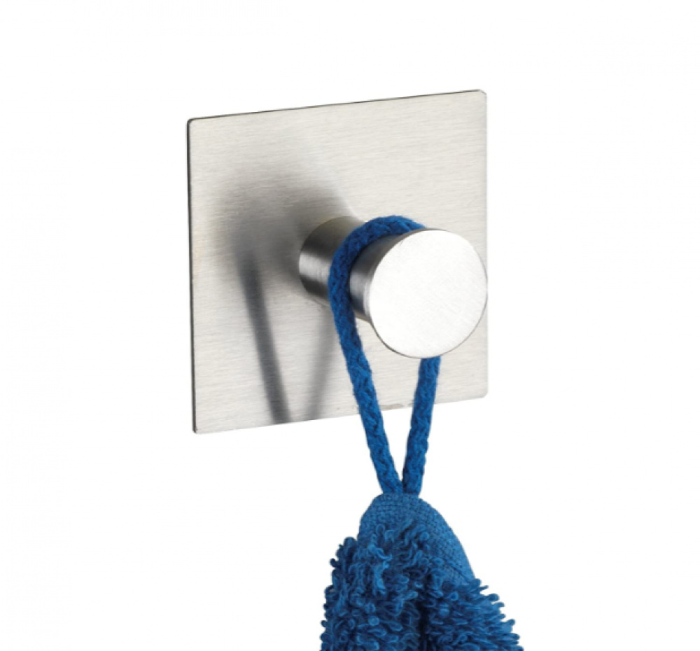 Krog / knop, Selvklæbende, Firkantet, ACCADIA cm, 5,5 x 5,5 cm, Mat rustfrit stål i gruppen Opbevaring / Magneter og selvklæbende / Selvklæbende kroge hos SmartaSaker.se (41508)