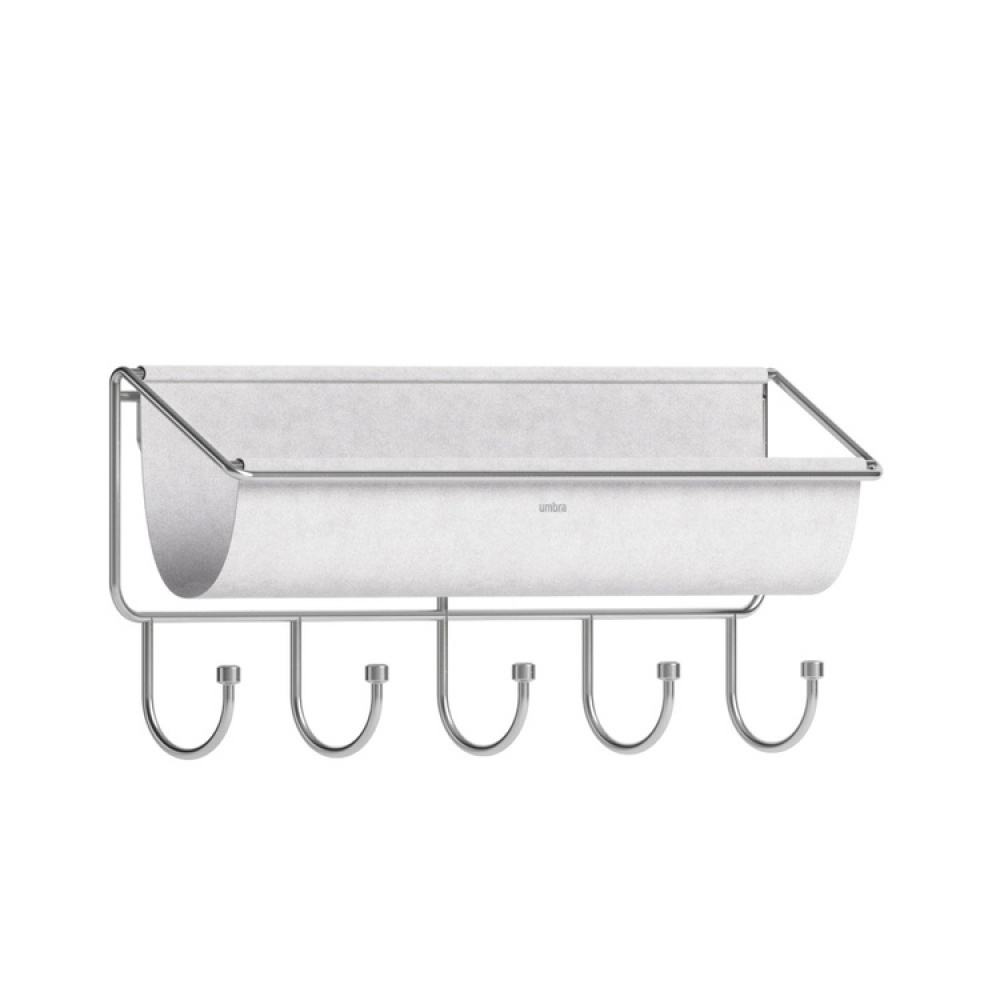 Knagerække med opbevaring, UMBRA HAMMOCK ORGANIZER, 41,5 x H 18 cm lysegrå i gruppen Opbevaring / Hallopbevaring / Kroge og ophængere hos SmartaSaker.se (41567)