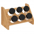 Krydderireol i bambus med 6 glasbeholdere, BAMBOO SPICE RACK, Natur