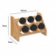 Krydderireol i bambus med 6 glasbeholdere, BAMBOO SPICE RACK, Natur