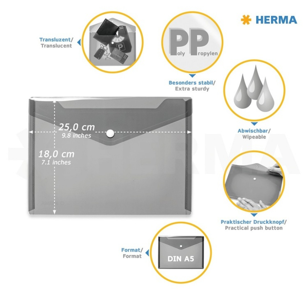 Plastmappe A5, Herma i gruppen Opbevaring / Kontorartikler hos SmartaSaker.se (41619)